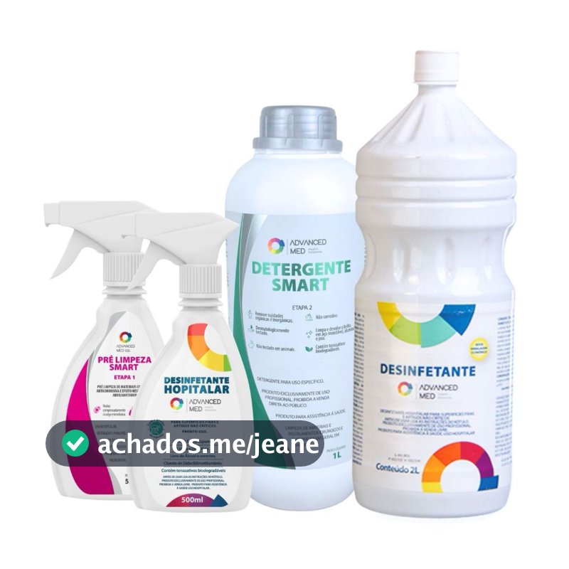 Kit Biossegurança Total- Instrumentais Cirúrgicos  Desinfecção de Superfícies + refil- Advanced Med