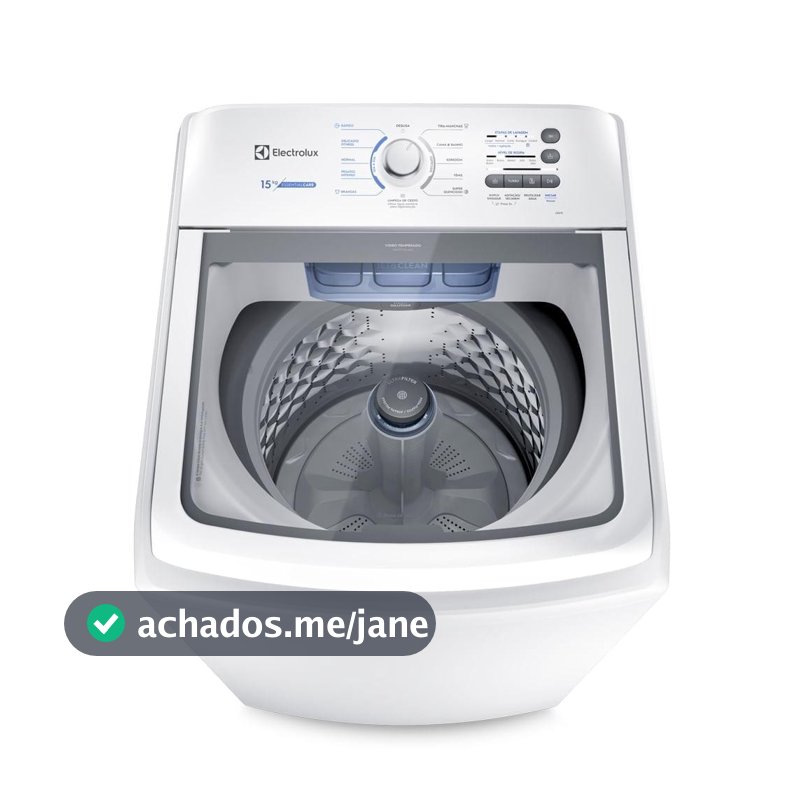 Máquina de Lavar Electrolux 15kg Branca Essential Care com Cesto Inox e Jet&Clean (LED15)
