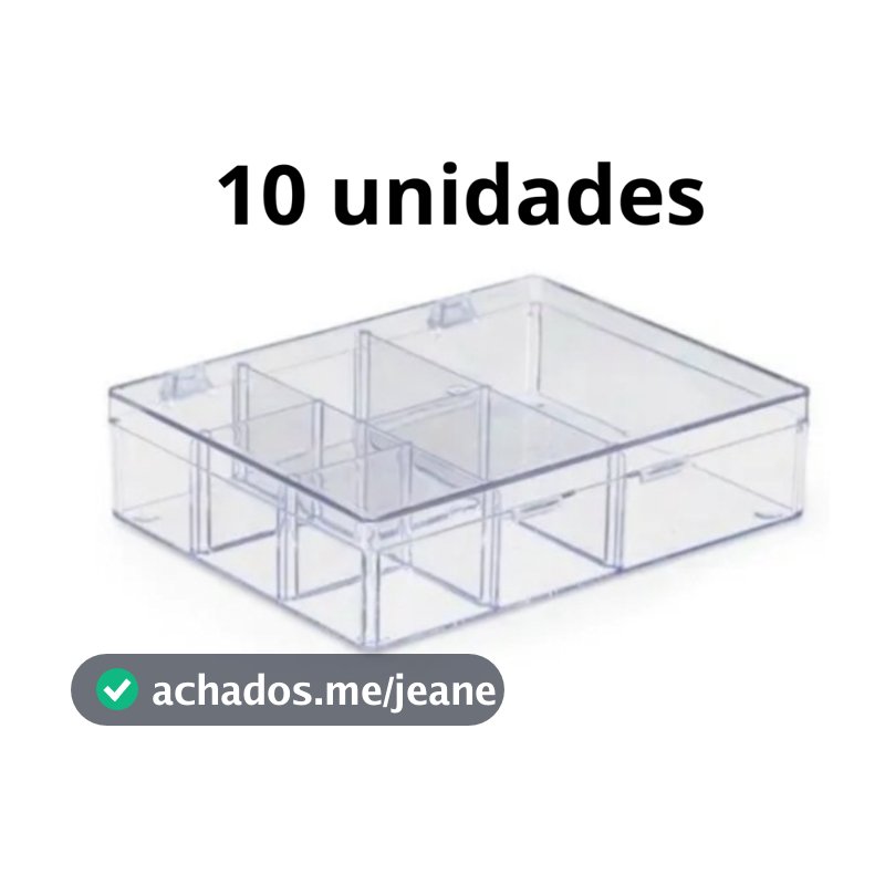 15/10 Caixas Organizadoras C/divisórias P/ Miçangas, Bijus Transparente acrílica e Rosa de Plastico