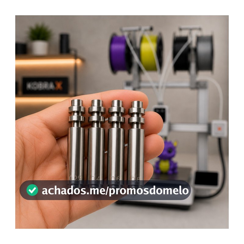 Bico Para Kobra X S1 0.25/0.4/0.6 /0.8 Nozzle Metálico Anycubic