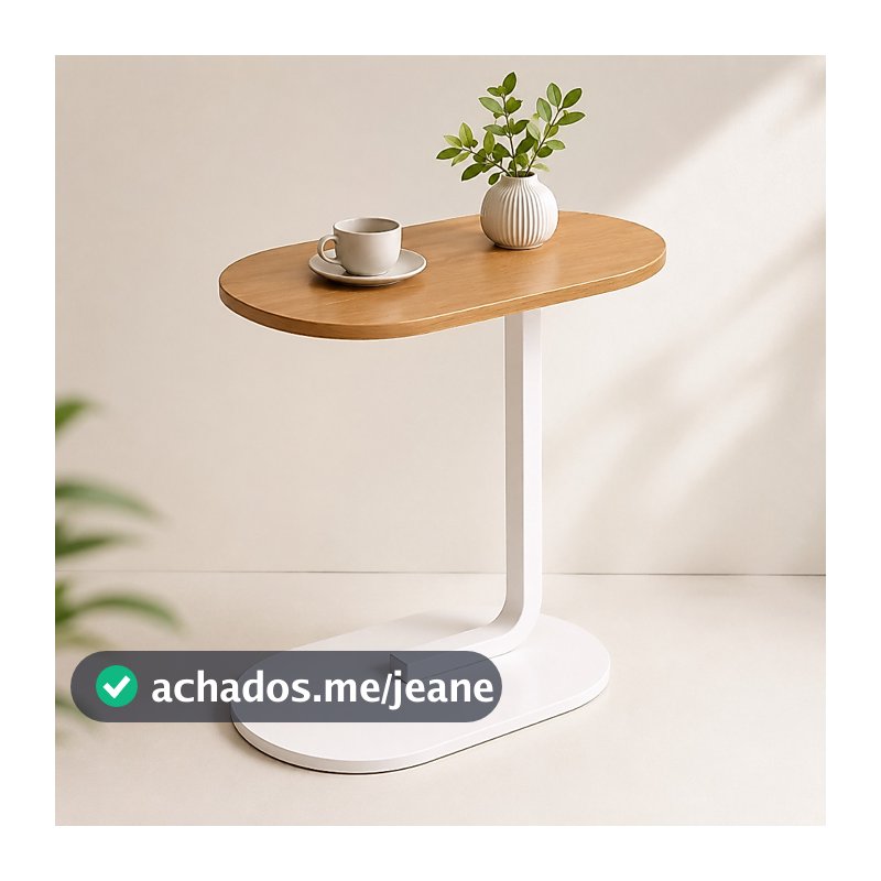 Mesa de Apoio Lateral Cabeceira Moderna Sofá Cama Notebook - MDF Ferro