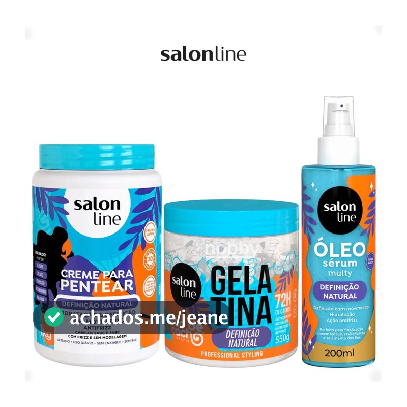 Kit Completo Definição Natural Salon Line 3un Antifrizz 1KG