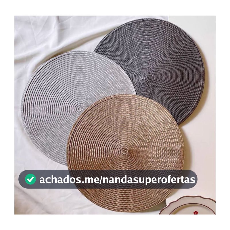 Jogo Americano kit 4 ou 6 Peças Mesa Sousplat Cozinha Redondo Jantar Descanso de Prato