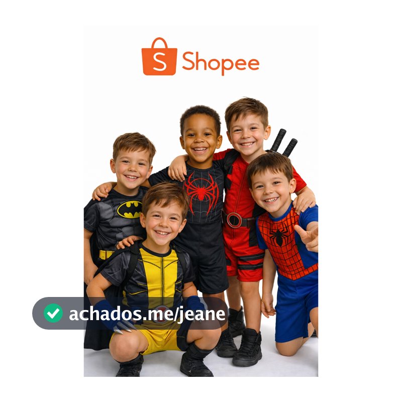 Fantasia Infantil Super Heróis Marvel DC Menino 2 a 8 Anos Carnaval Halloween Festa