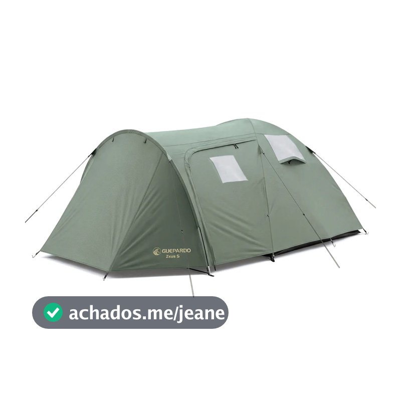 Barraca Acampamento Zeus 4/5 Pessoas Camping Verde Guepardo