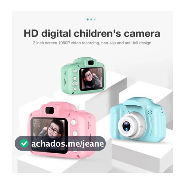 Mini-câmera digital de 2 polegadas com tela HD recarregável para crianças Brinquedos fotográficos fofos