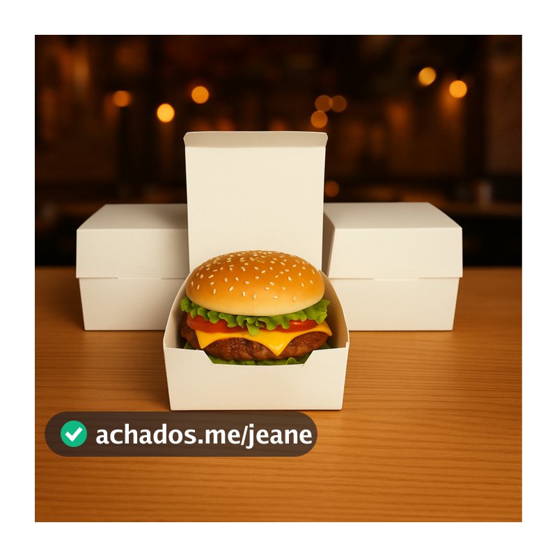Caixa Caixinha Embalagem Box Hamburguer Artesanal Delivery Lanche Embalagem 50 Unidades