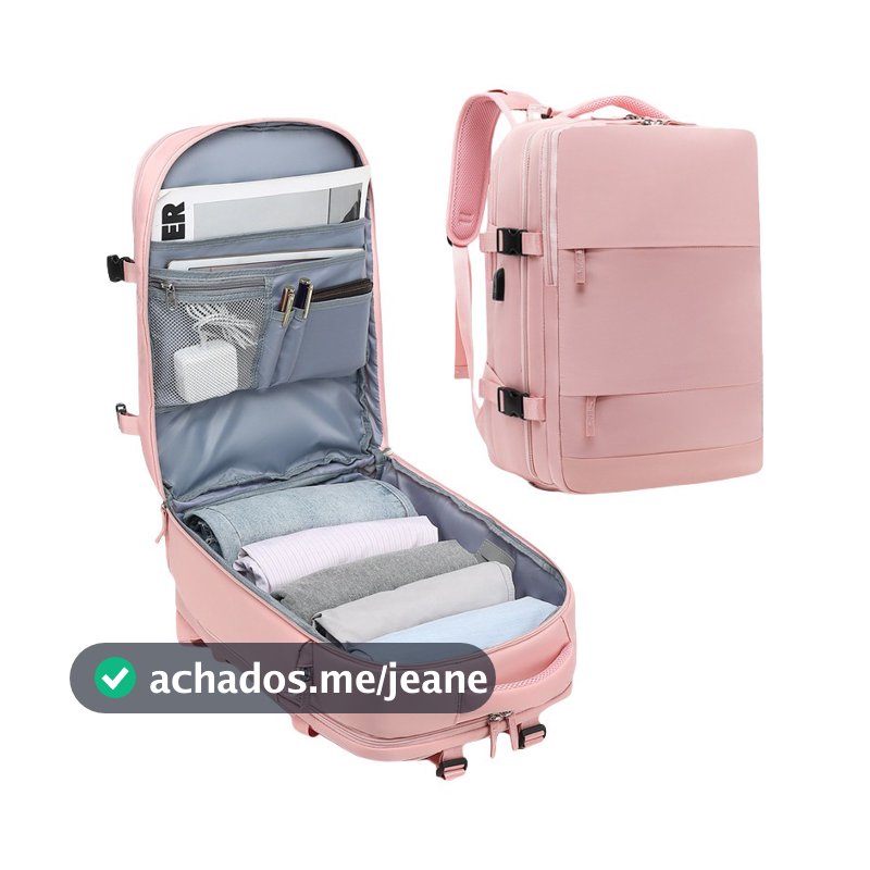 Mochila Viagem Feminina Masculinas Multifuncional Reforçada Resistente À água Notebook Impermeável Viral