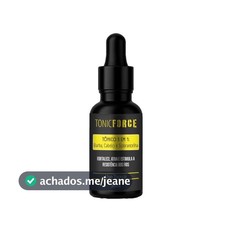 TonicForce 3 em 1 – Barba, Cabelo e Bigode | Fortalece, Ativa e Estimula os Fios | 30ml