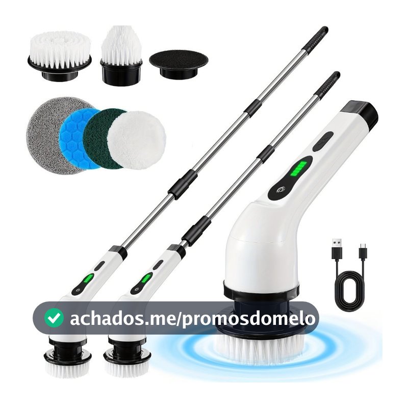 Esfregão Elétrico 9 in 1 Sem fio Escova De Limpeza Pesada Multiuso 360 Recarregável Envio Imediato