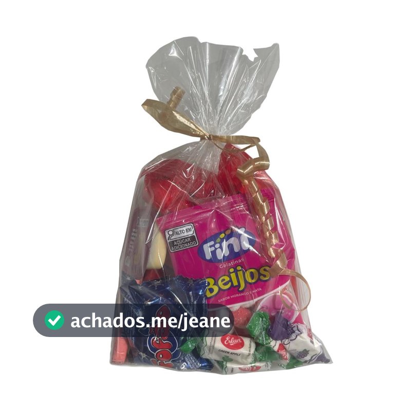 Kit sacolinhas surpresa 10 unidades prontas para aniversários, doces guloseimas bala pipoca pirulito