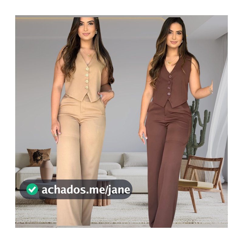 CONJUNTO  EM  ALFAIATARIA  CALÇA E  COLETE   LOOK CASUAL  CHIC TENDENCIA 2026🔥🔥🔥