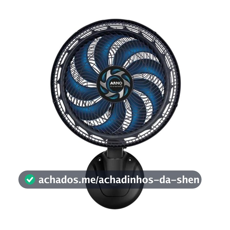 Ventilador de Parede Arno VE9P X-treme 40CM 9 Pás Preto 127V
