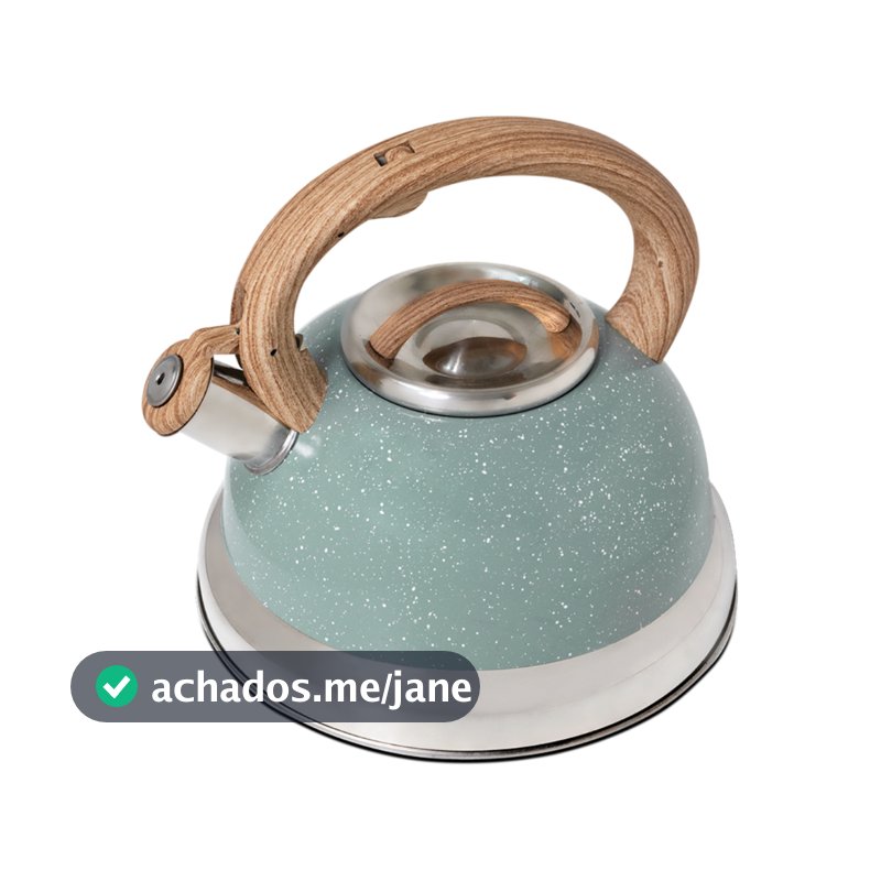 Chaleira com Apito e Indução - Brinox Roma 2,7 litros Verde Botanika