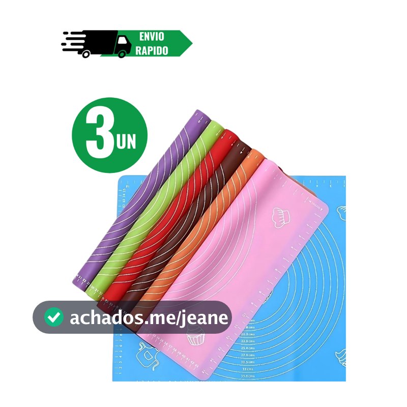 Tapete de Silicone para Confeitaria Antiaderente – Base para Massa, Fondant e Biscoitos