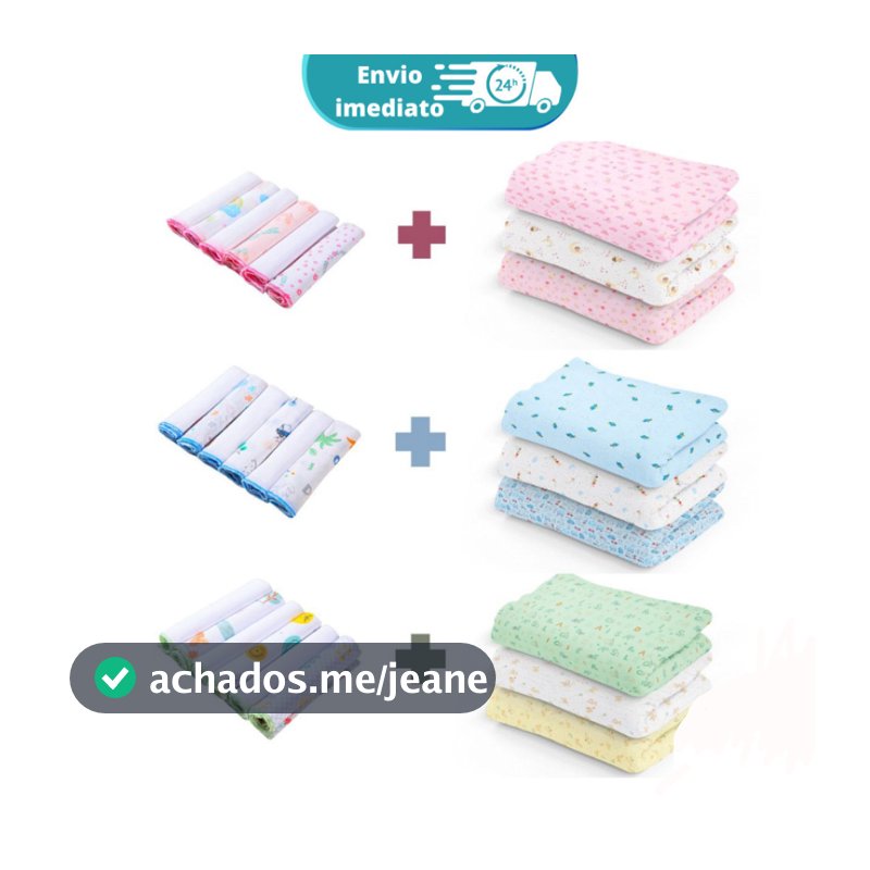 Kit Enxoval Cueiro e Paninho de boca ( 9 PEÇAS )