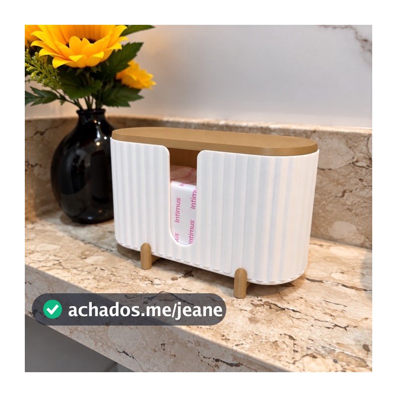 Porta Absorvente e Protetor diário Organizador para Banheiro e Lavabo Moderna com Tampa Decorativo