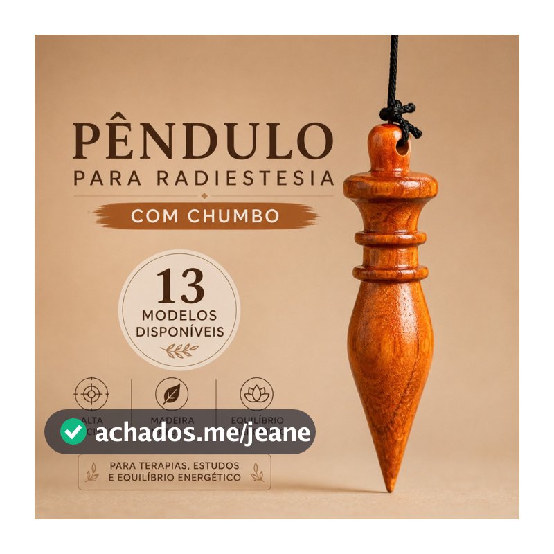 Pendulo Em Madeira Com Chumbo Para Radiestesia | Diversos Modelos