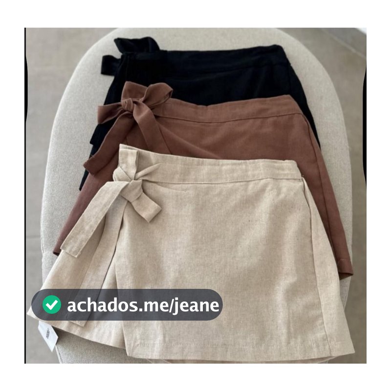 Short Saia Linho Feminino | Modelagem Perfeita | Elegante & Confortável