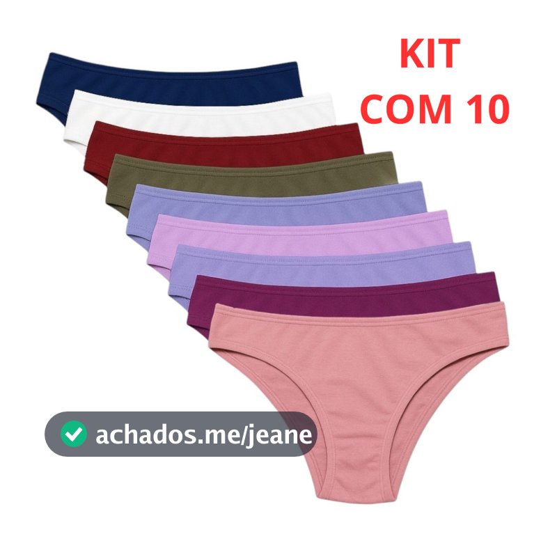 Kit 7/10 Calcinhas Tanga Feminina Microfibra Conforto Básica Dia a Dia com Forro de Algodão