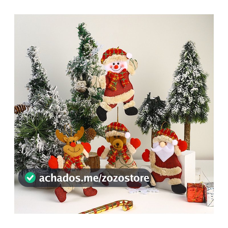 4/8PCS Papai Noel Elk Snowman Pingente Árvore De Natal Decoração Celebrar O Ano Novo Presente Atmosfera Brinquedos De Fluxo