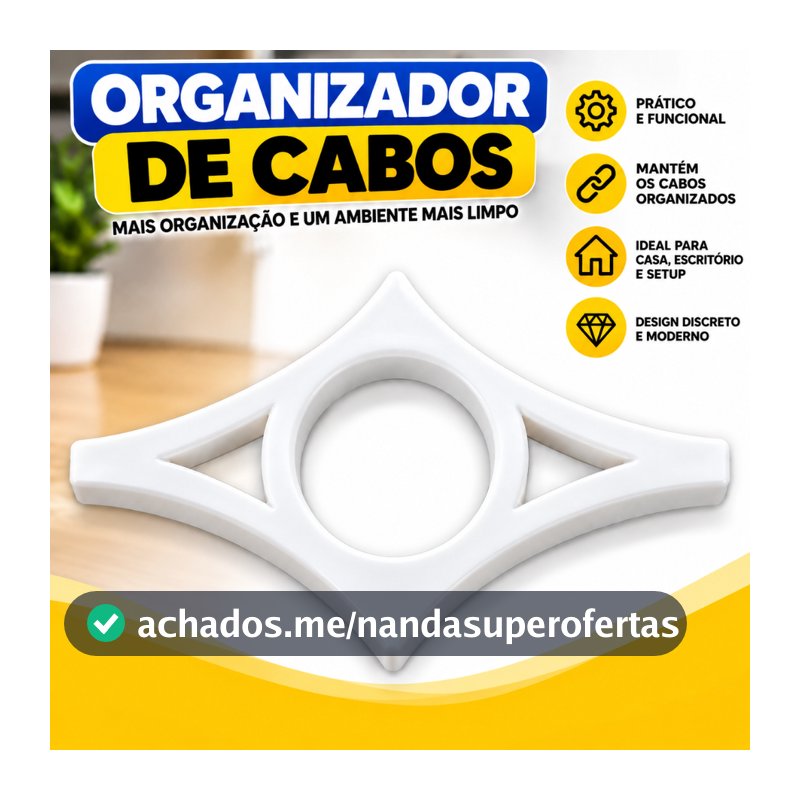 Organizador de Cabos e Fios Suporte Organizador para Mesa Escritório TV PC Setup Home Theater