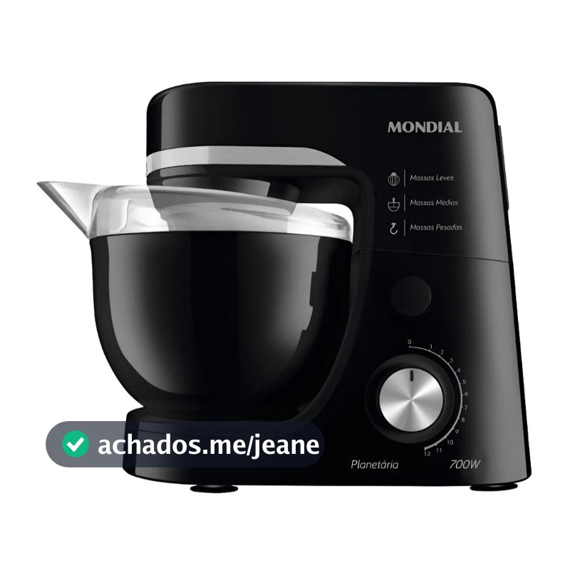 Batedeira Planetária Mondial 127V Preta