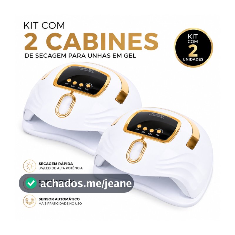 KIT 2 Cabines Sun S5 57 Leds 268W de Potência Para Secagem Unhas de Gel