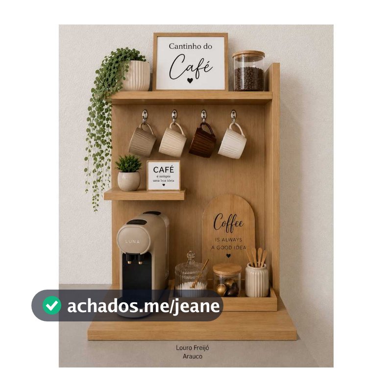 Cantinho do Café em 100% MDF Premium | Prateleira Decorativa com Suporte para Xícaras
