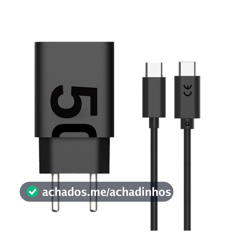 Carregador 50W Turbo Power Carregamento Rápido USB-C+Cabo tipo-C