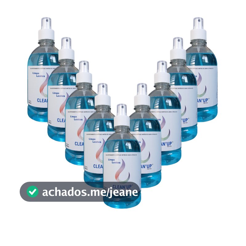 Kit 10 Limpa Lentes Clean`Up 500ml Atacado Para Ótica Óculos Celular Computador Tablet