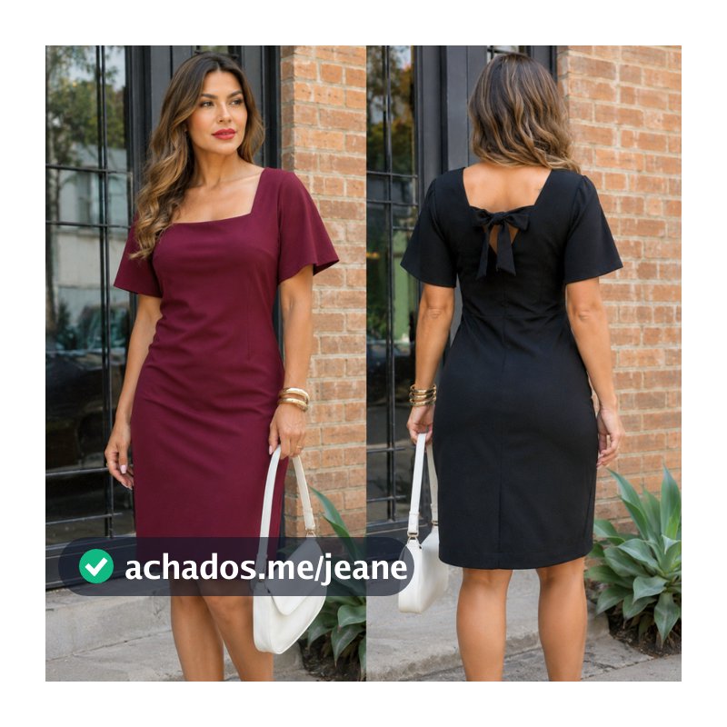 Vestido Feminino Ester Soltinho Fresco Com Manga Liso Elegante Social com Zíper Moda Evangélica Alfaiataria Moda Verão