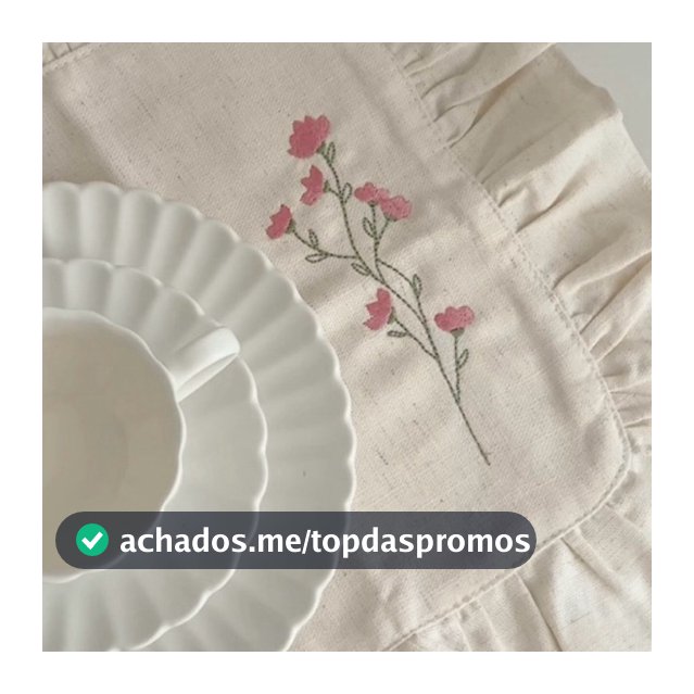 2 Lugares americanos Bordados Flor rosa Coleção Primavera ( 2 Lugares a mesa )