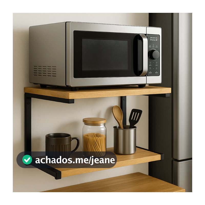 Suporte Microondas Forno Air Frier Prateleira de Parede Cozinha Nicho Multiuso 45cm até 120cm