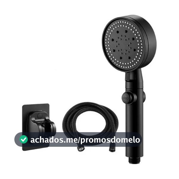 Chuveiro De Mão Conjunto De 3 Peças Ajustável Preto/Cromada Ajuste Da Cabeça Plástico ABS De Alta Pressão