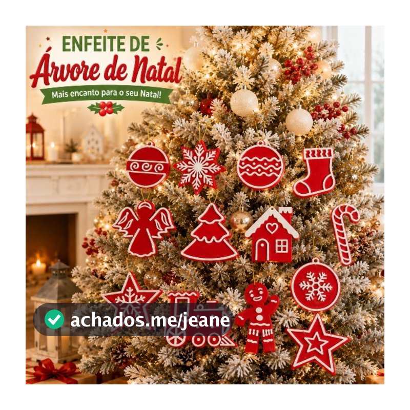 Kit 13 Enfeites de Natal para Árvore  Decoração Natalina Elegante Ornamentos Decorativos presente