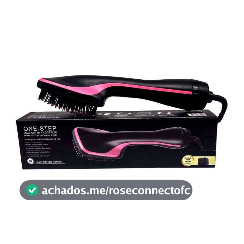 Secador de Cabelo Escova Elétrica 2 em 1 110V Escova Secadora Modeladora Alisadora Profissional