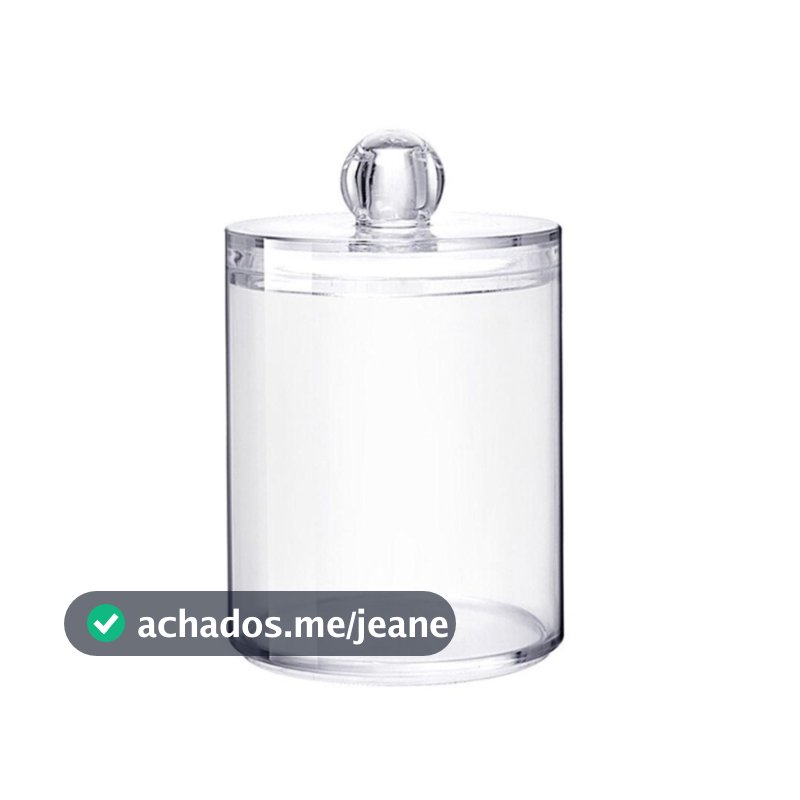 Porta Cotonetes E Algodão Com Tampa De Acrílico Maquiagens Elásticos Organizador