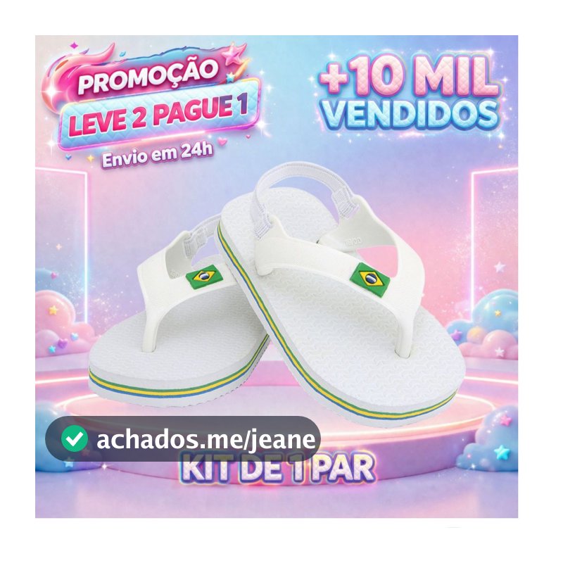 KIT 2 CHINELOS INFANTIL DE BORRACHA 100% TAMANHO BABY E INFANTIL