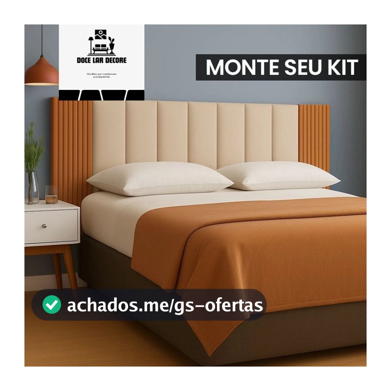 Kit de 7 ate  12 Peças Cabeceira Modular + Painel Ripado MDF Para Cama Box Casal King Queen - Envio Full