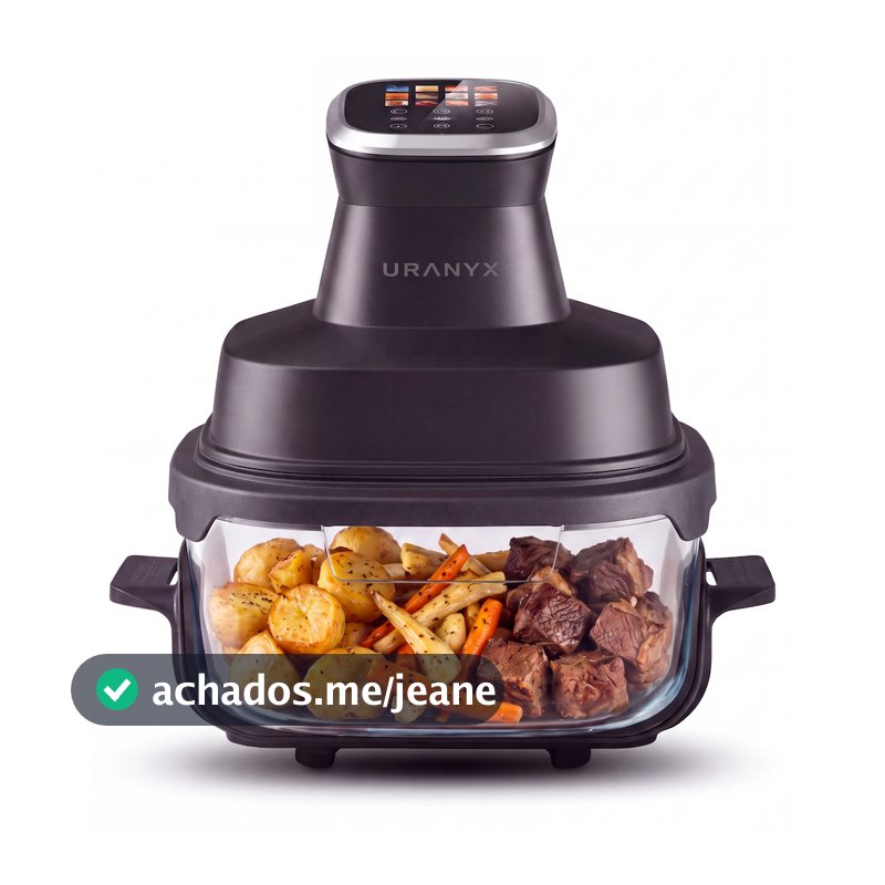 AirFryer Fritadeira Digital Uranyx 4L 1500w de Vidro Tela Touch 110-220v