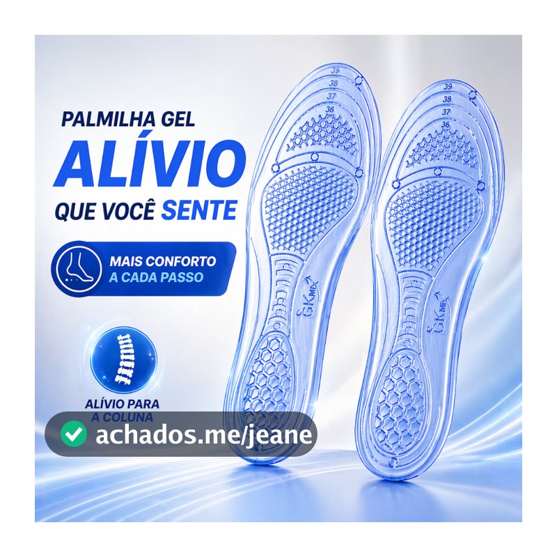 Par de Palmilha em Gel Silicone Ortopédica Para quem Trabalha em Pé Confortavel