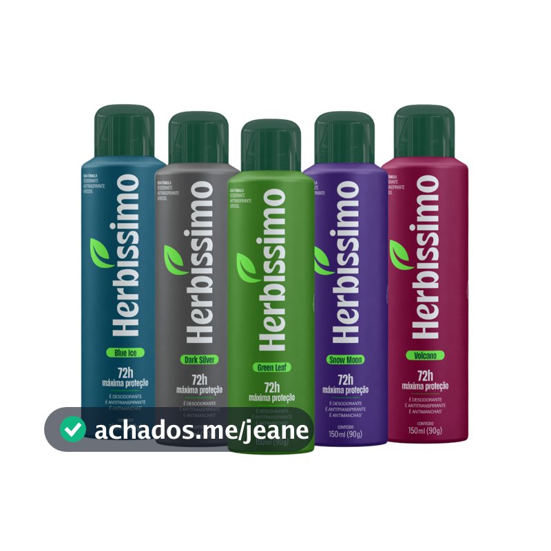 Kit Desodorante Antitranspirante Aerossol Herbíssimo Fragrâncias Variadas 150Ml (5 unidades)