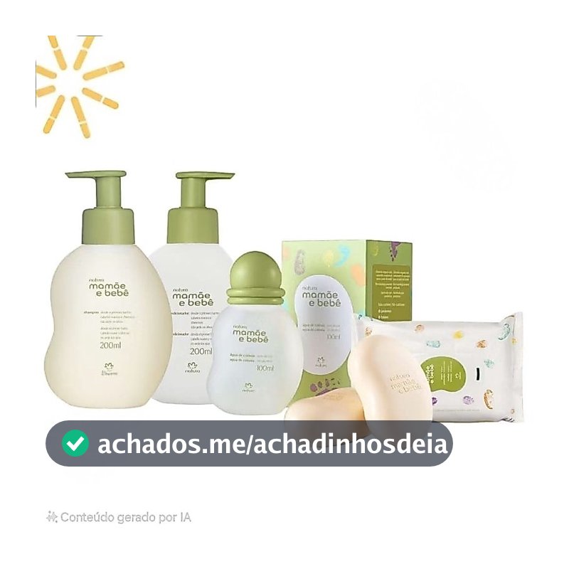 Kit completo mamãe bebe shampoo condicionador colônia sabonete lenço