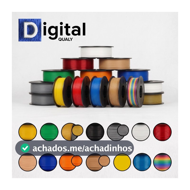 Filamento PLA 1kg Digital Qualy 1.75mm Para Impressora 3D Alta Precisão - Várias Cores