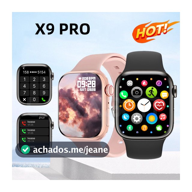 Relógio Smartwatch Original X9 Pro Série 45mm, GPS, NFC, Monitor de Pressão Arterial – São Paulo, Estoque Disponível
