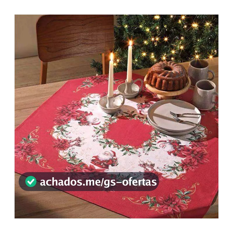 Toalha Centro de Mesa Impermeável Döhler Renova 78x78cm Anti Mancha Clean