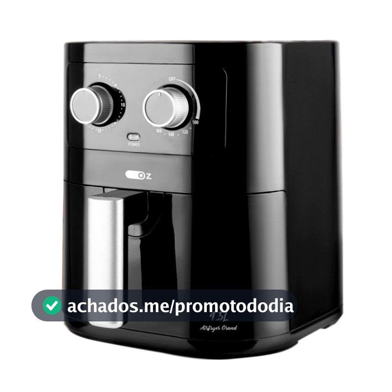 Fritadeira Sem Óleo Elétrica Air Fryer  4,5L - 1500w Preto Oz