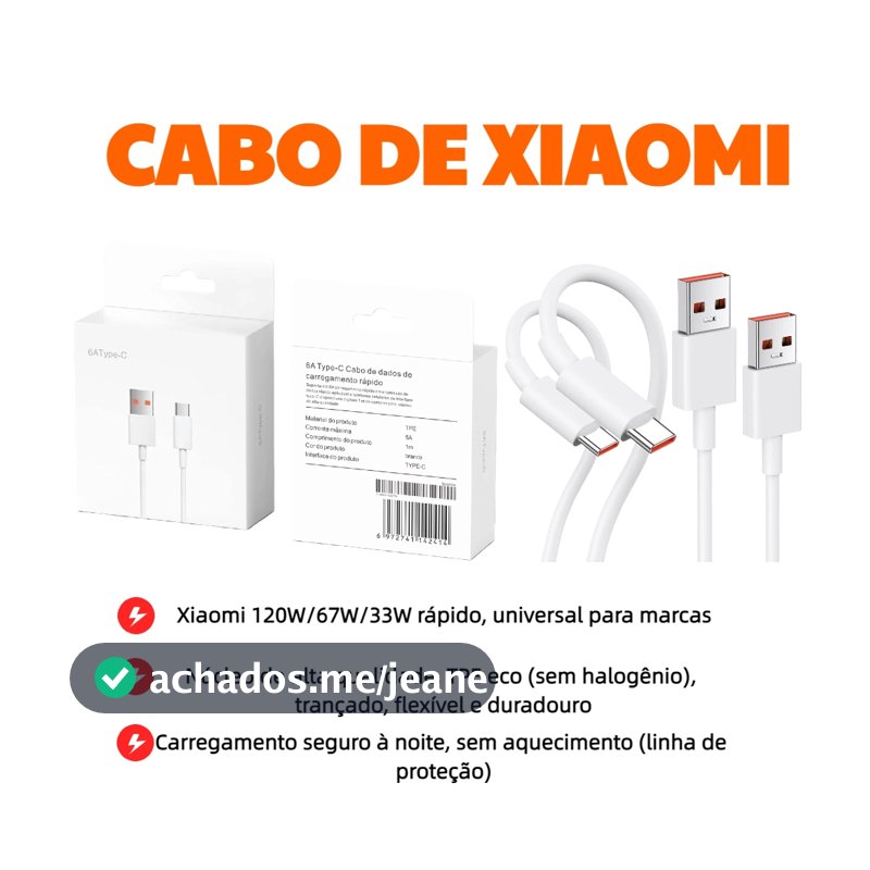 Cabo Tipo C Carregamento  6A