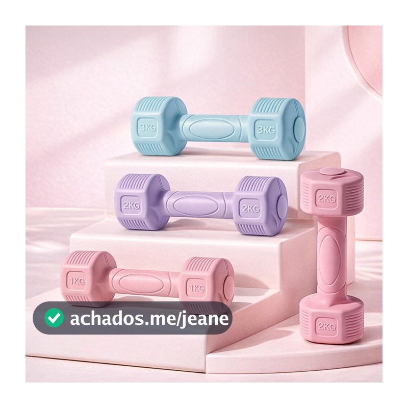 Par de Halteres Emborrachados 1kg 2kg 3kg Peso de Mão para Musculação Pilates Academia em Casa